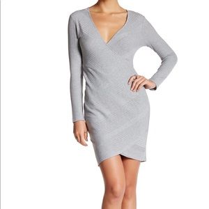 ASTR the Label Ribbed Faux Wrap Dress